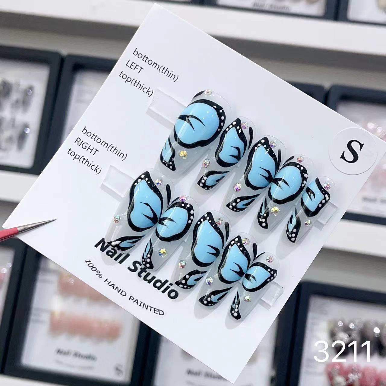 1025- Handmade press on nails fake nails removable