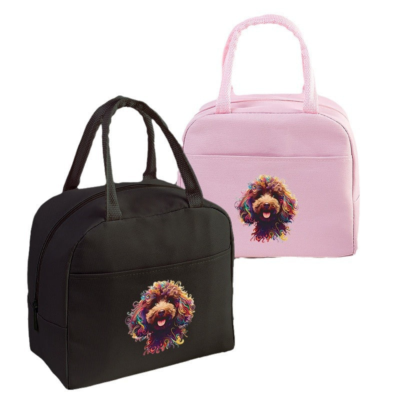 Letter pattern printed thermal insulation bag, lunch box bag, tote aluminum foil ice bag, lunch storage picnic bag, fresh-keeping bag