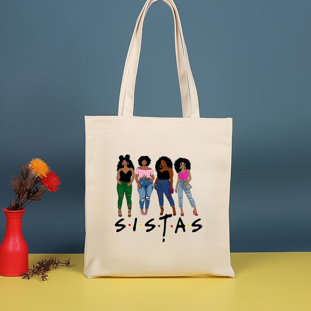 Canvas printed shoulder bag, fashionable and lightweight shopping bag, large-capacity cotton bag 2pcs hobo.