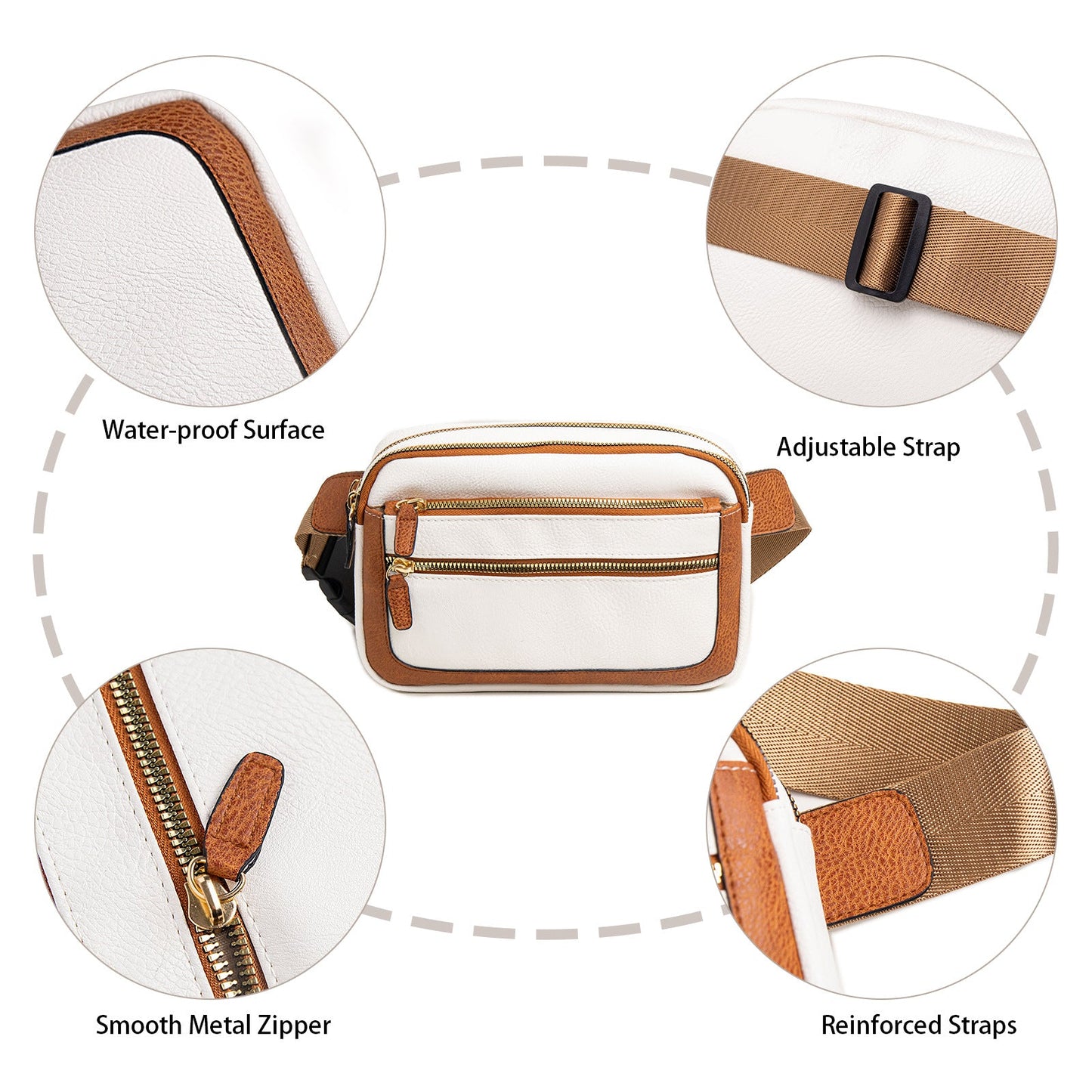 Multifunctional Fashion Fanny Pack – Adjustable Shoulder Strap Travel Breast Bag in Vegan Leather, Ideal Chest Purse for Holiday Sports and Running, Stylish Crossbody Waist Bag for Women