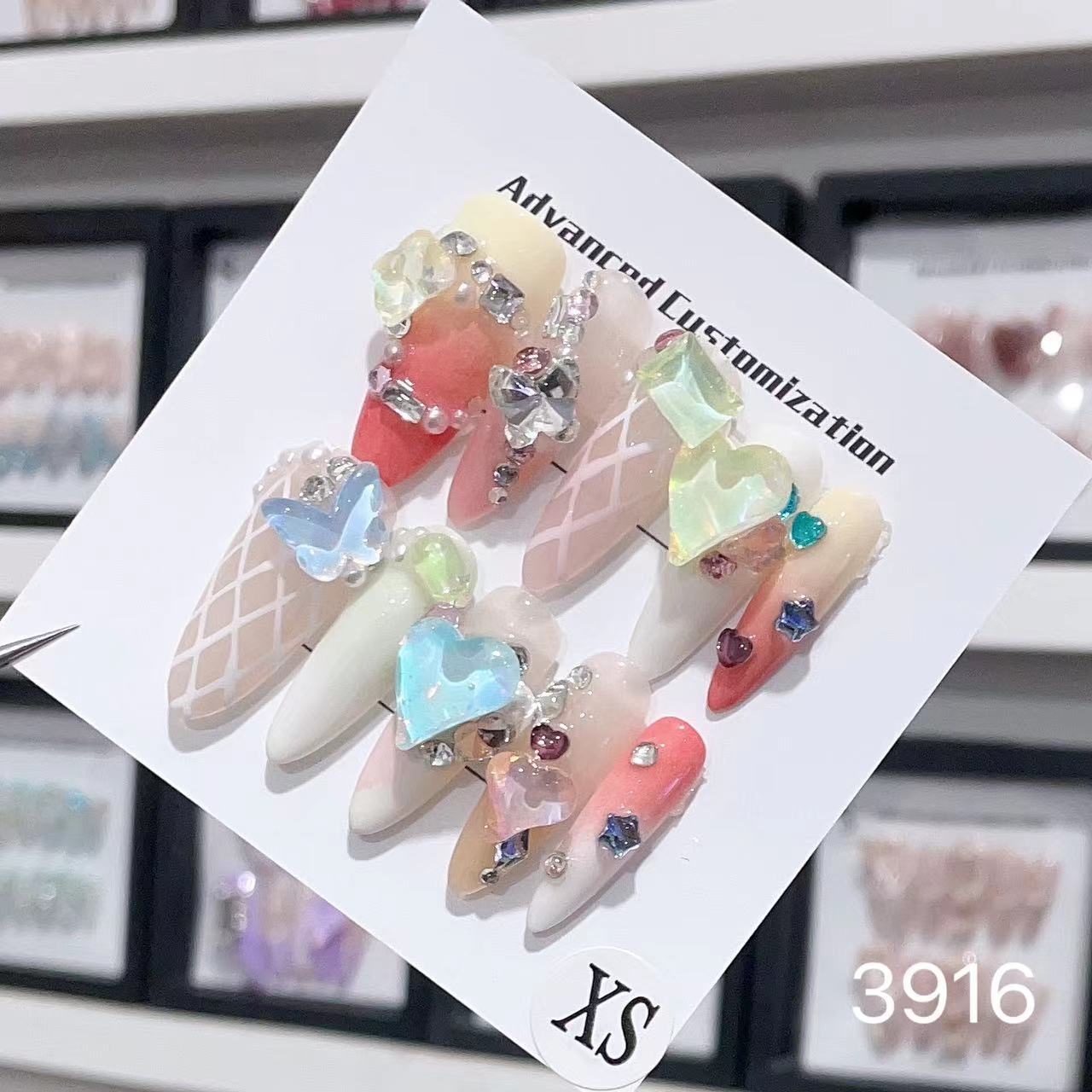 1025- Handmade press on nails fake nails removable