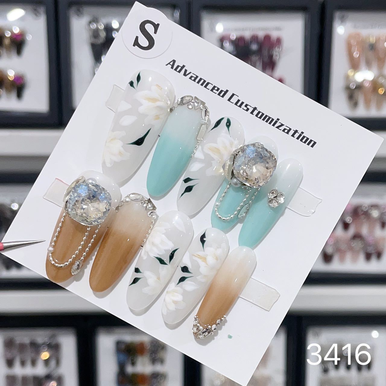 1025- Handmade press on nails fake nails removable