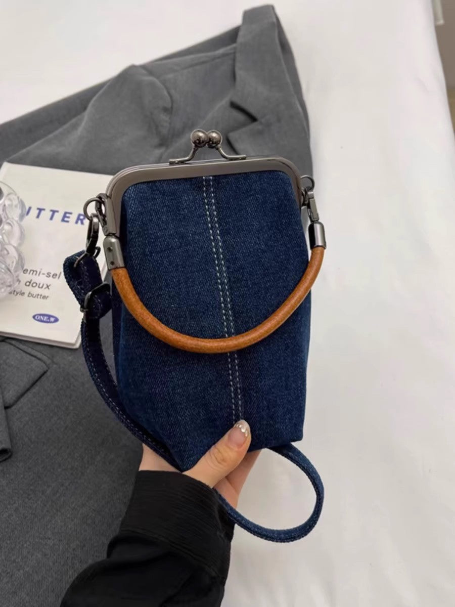 Clip bag, Denim bag, Mobile phone bag Crossbody bag, phone purse crossbody bag