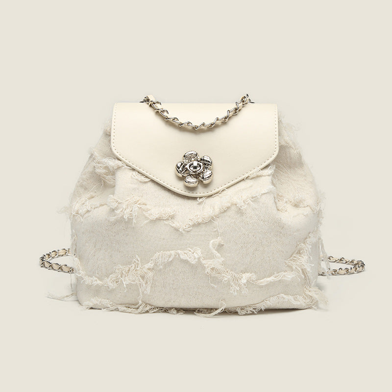 Backpack purse for women, design fashion casual chain backpack, small shoulder backpack