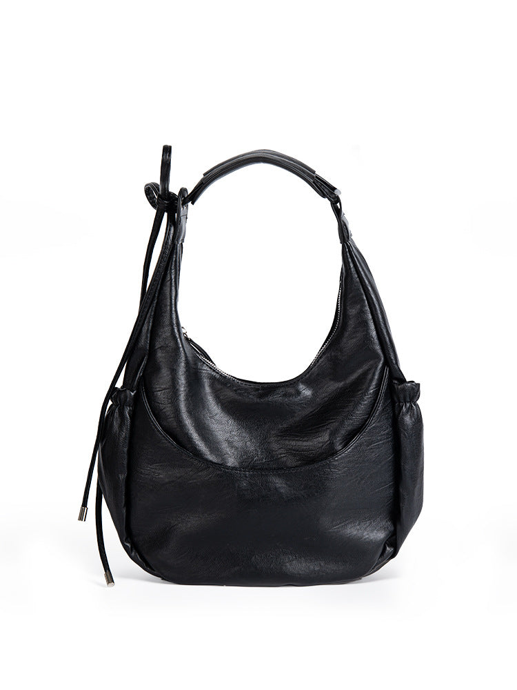 Large Capacity Black Handheld Underarm Bag Women, Versatile Shoulder Hobo Bag