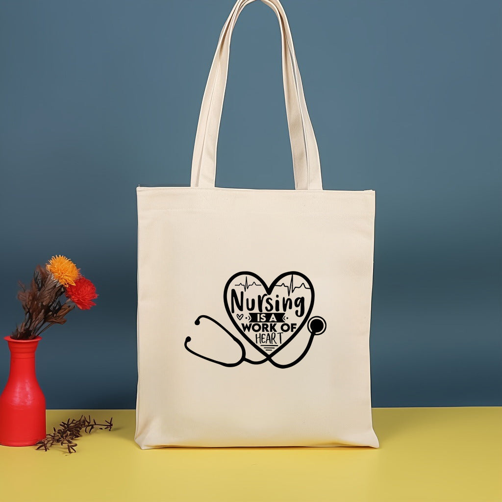 Canvas printed shoulder bag, fashionable and lightweight shopping bag, large-capacity cotton bag 2pcs hobo.