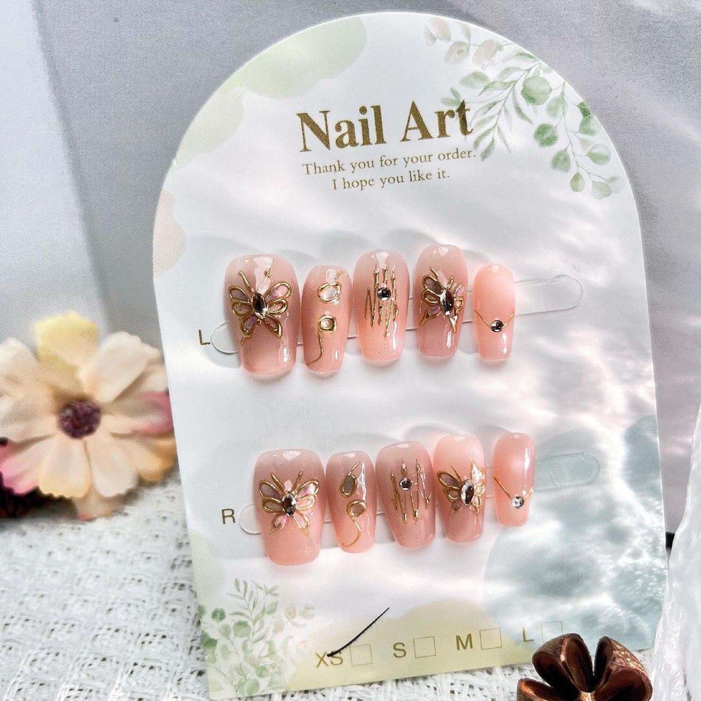 1032- Handmade press on nails fake nails removable
