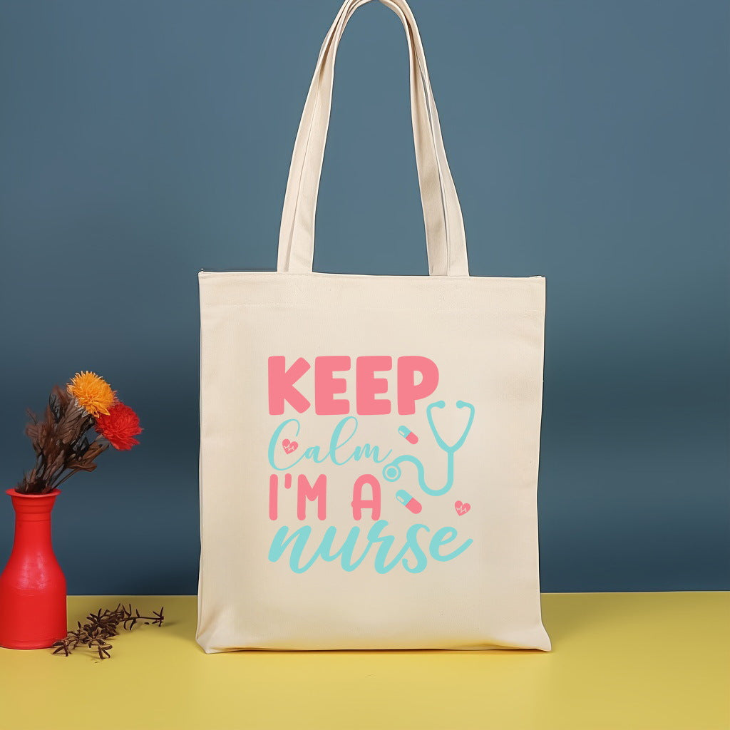 Canvas printed shoulder bag, fashionable and lightweight shopping bag, large-capacity cotton bag 2pcs hobo.