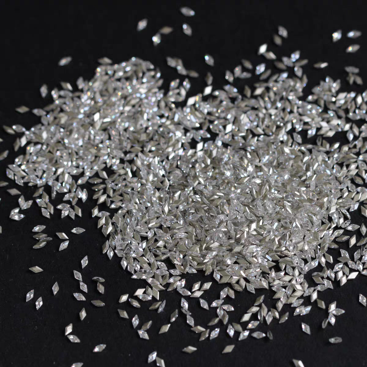 1061 Mini 1.5 * 3 rhombus zircon nail diamond, small flat bottom micro zirconium horse eye nail jewelry for press on nails