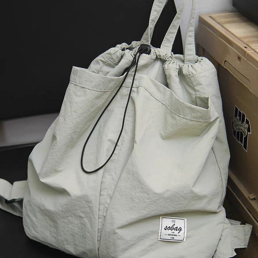 Casual anti-splashing nylon backpack female, backpack neutral large capacity student bag, backpack purse lightweight casual