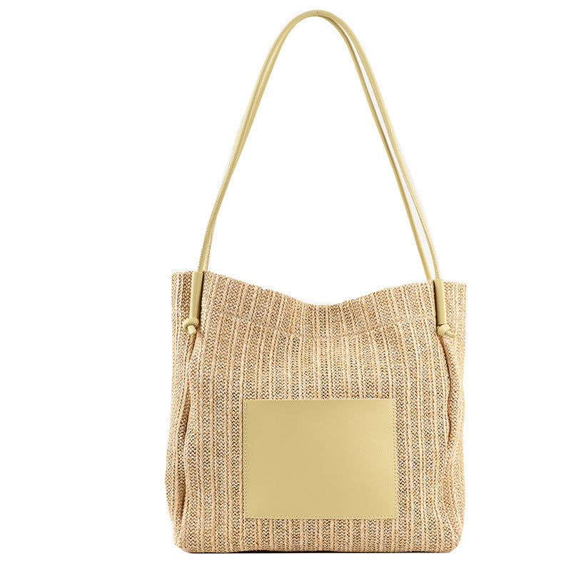 Hobo straw bag, women's summer versatile straw bag, fashionable shoulder hobo bag, large capacity tote bag