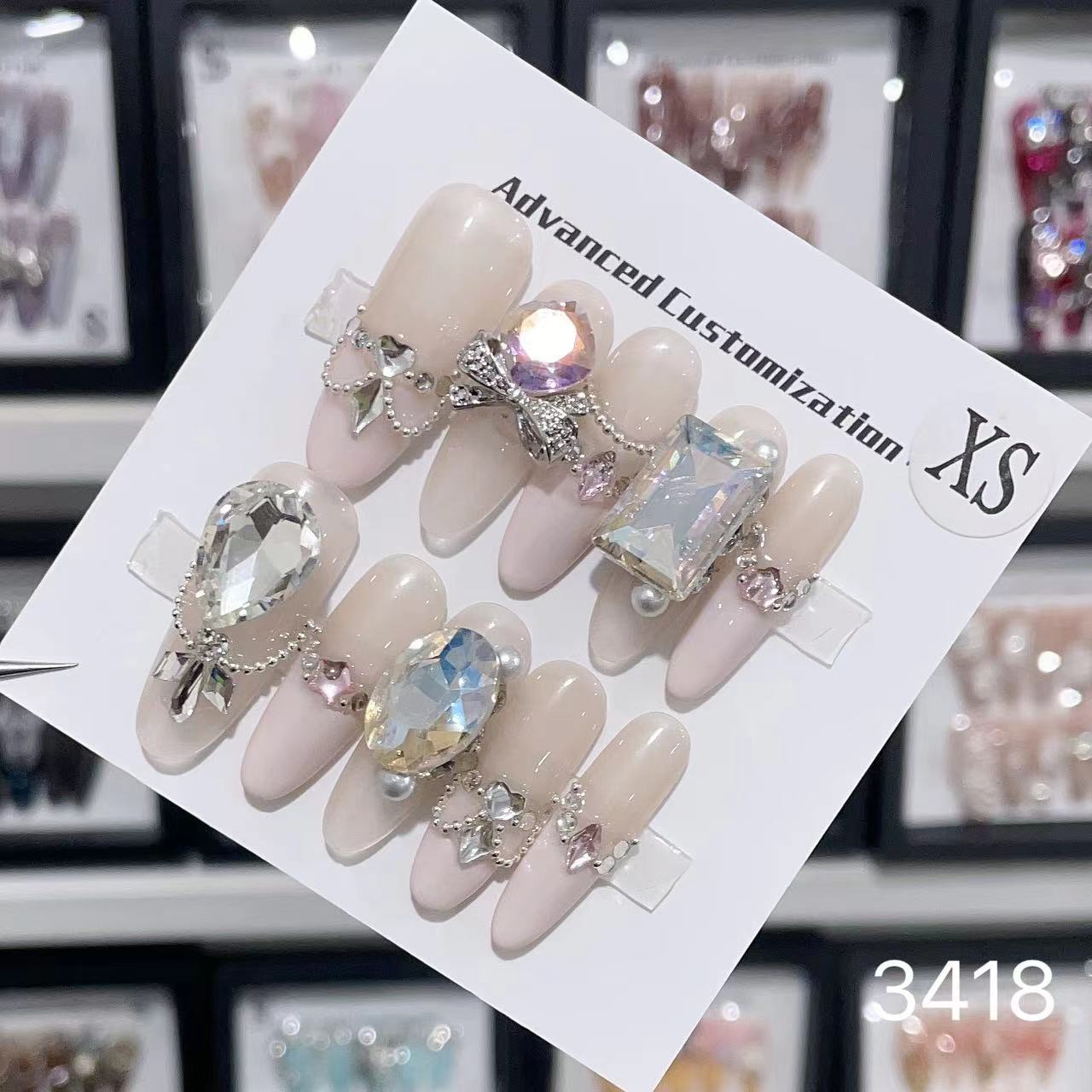 1025- Handmade press on nails fake nails removable