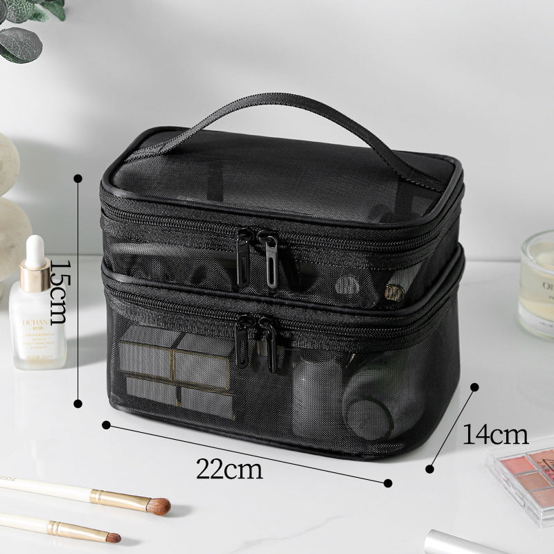 Mesh cosmetic bag, lightweight large capacity three-layer toilet bag, double-layer storage bag, travel mesh bag, tool storage box portable, Mesh ShowerTote Bag,
