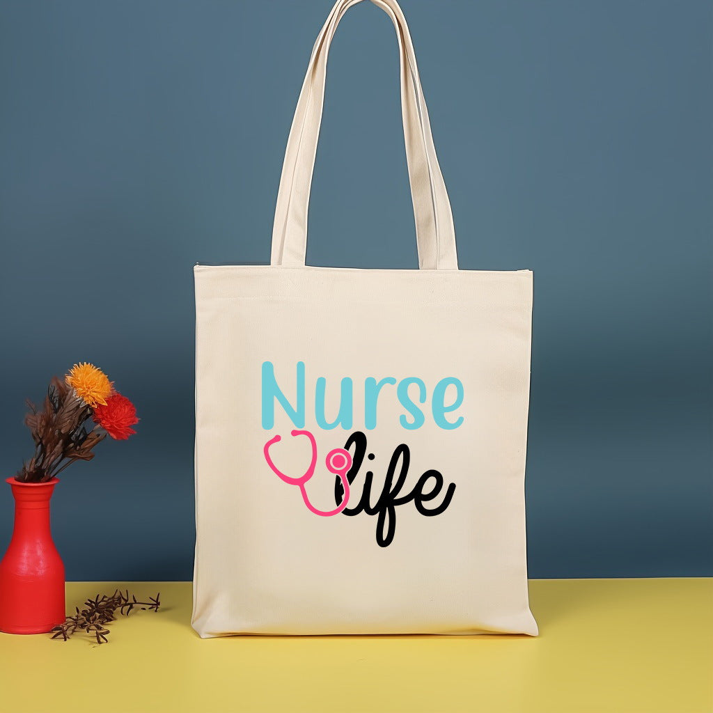 Canvas printed shoulder bag, fashionable and lightweight shopping bag, large-capacity cotton bag 2pcs hobo.