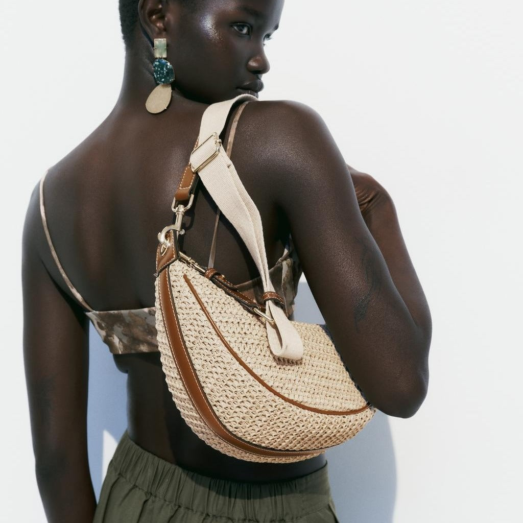 Chic Summer Female Hobo Bag – Fashionable Versatile Shoulder Crossbody Bag, Elegant Small Hand Woven Armpit Bag