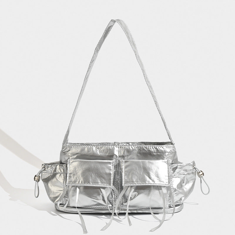 Summer nylon texture portable shoulder bag, casual underarm bag, hobo shoulder bag, top handle shoulder purse