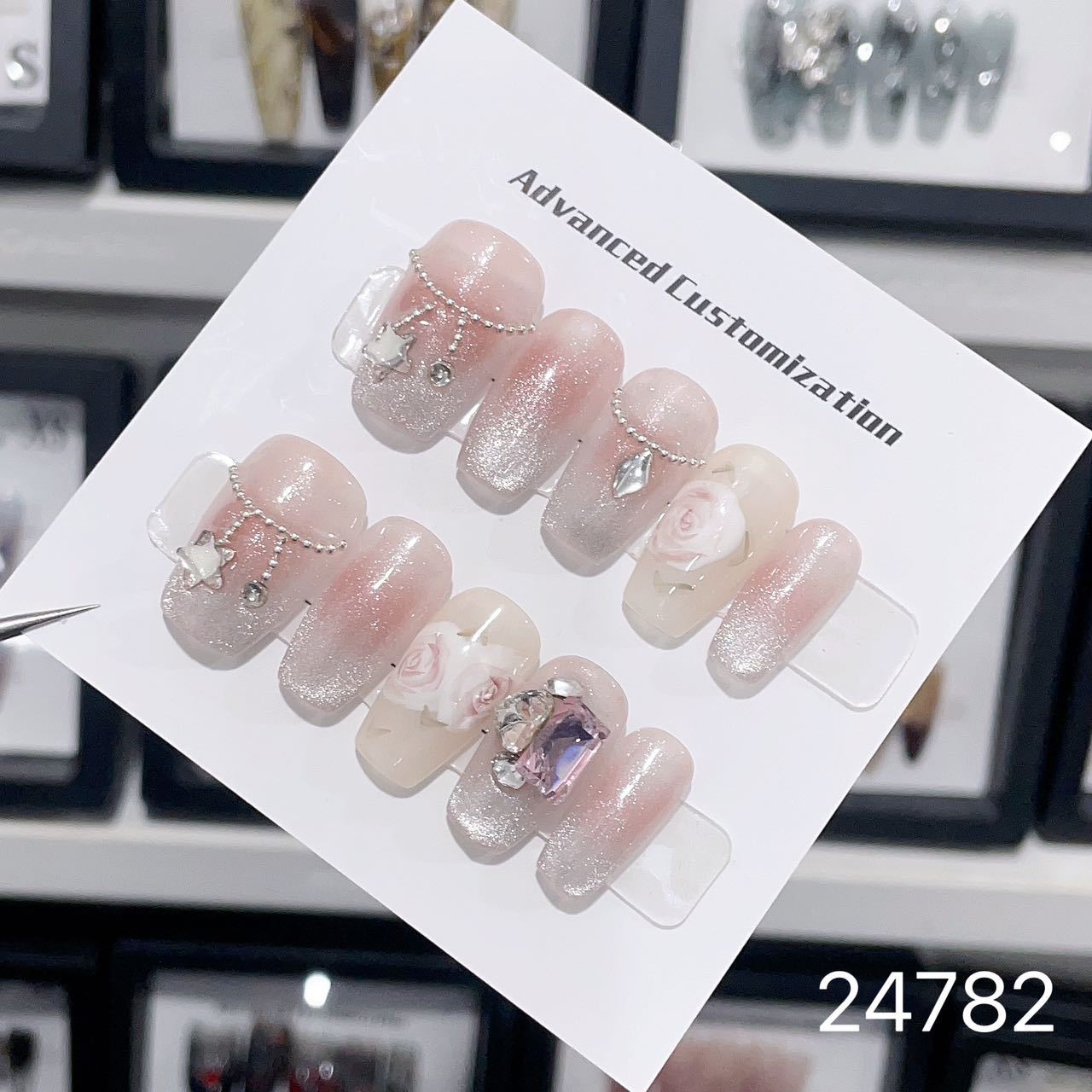 0967- Handmade press on nails fake nails removable