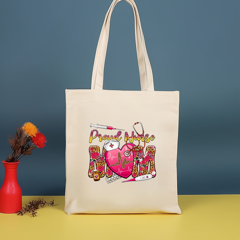 Canvas printed shoulder bag, fashionable and lightweight shopping bag, large-capacity cotton bag 2pcs hobo.