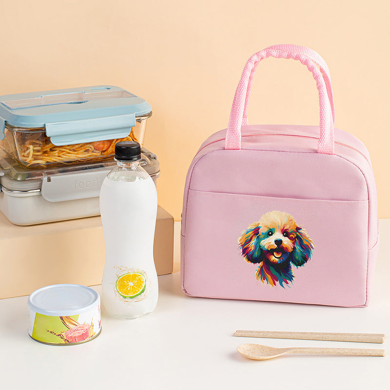 Letter pattern printed thermal insulation bag, lunch box bag, tote aluminum foil ice bag, lunch storage picnic bag, fresh-keeping bag