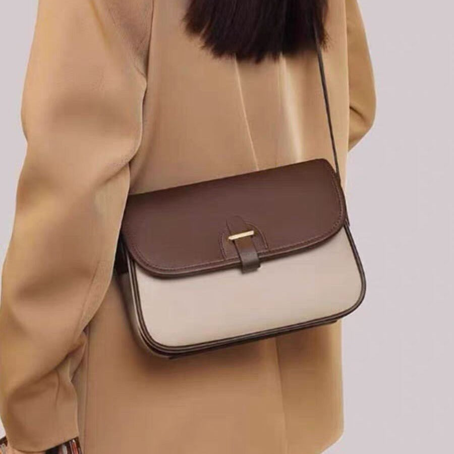Contrast color commuter crossbody bag women, summer small square bag, simple and versatile shoulder crossbody bag