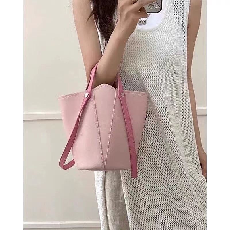 Fashion shoulder bucket bag, women pink small tote bag, women shoulder hobo tote purse