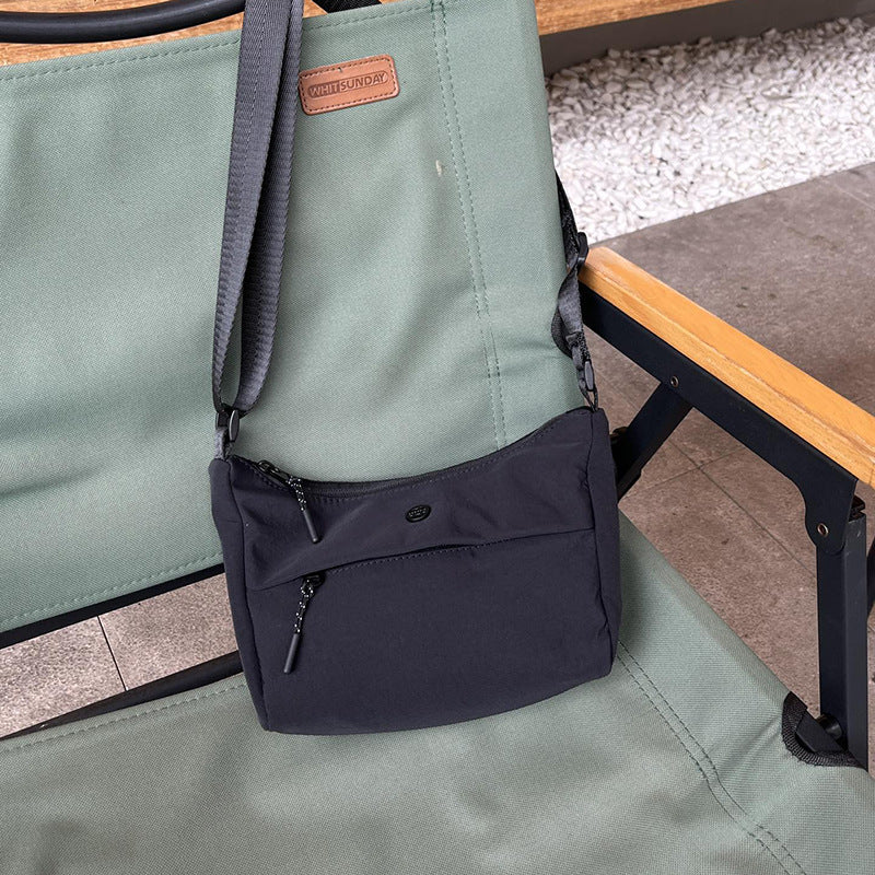 Small Casual Bag Women, Casual Simple Crossbody Bag, Nylon Wide Shoulder Strap Daily Commuter Shoulder Bag