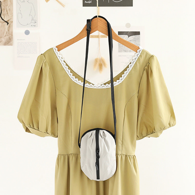 Adorable Mini Mobile Phone Bag for Females – Trendy Versatile Nylon Shopping Small Crossbody Bag