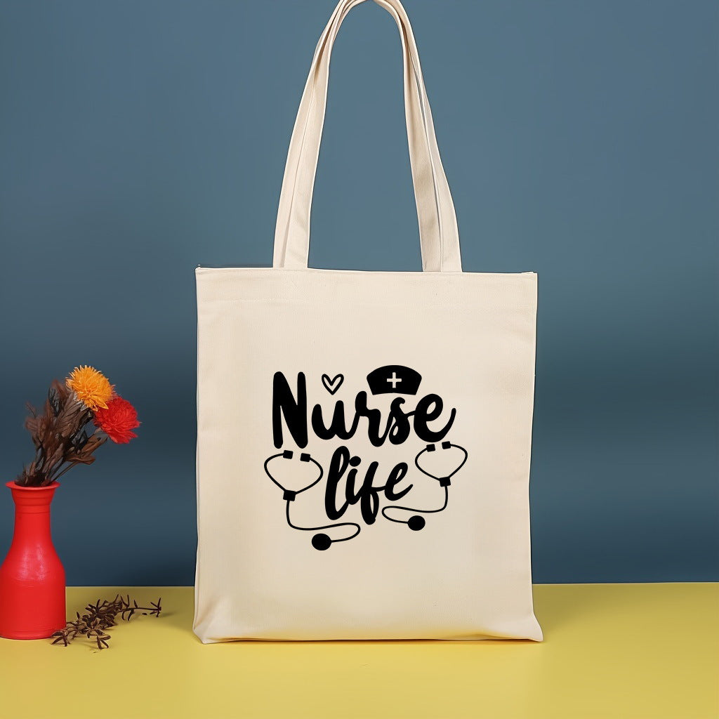 Canvas printed shoulder bag, fashionable and lightweight shopping bag, large-capacity cotton bag 2pcs hobo.