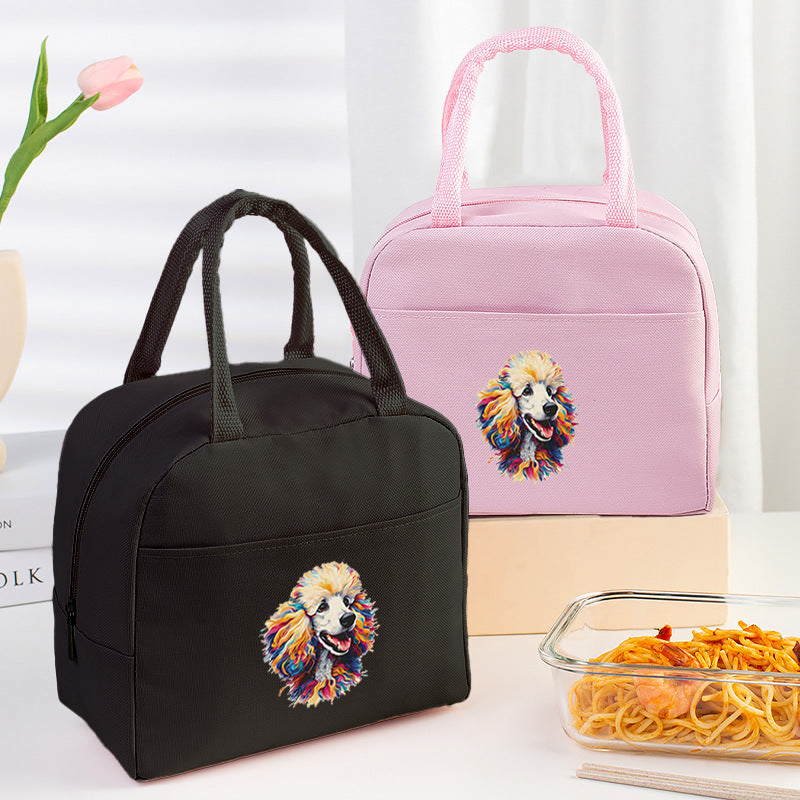 Letter pattern printed thermal insulation bag, lunch box bag, tote aluminum foil ice bag, lunch storage picnic bag, fresh-keeping bag