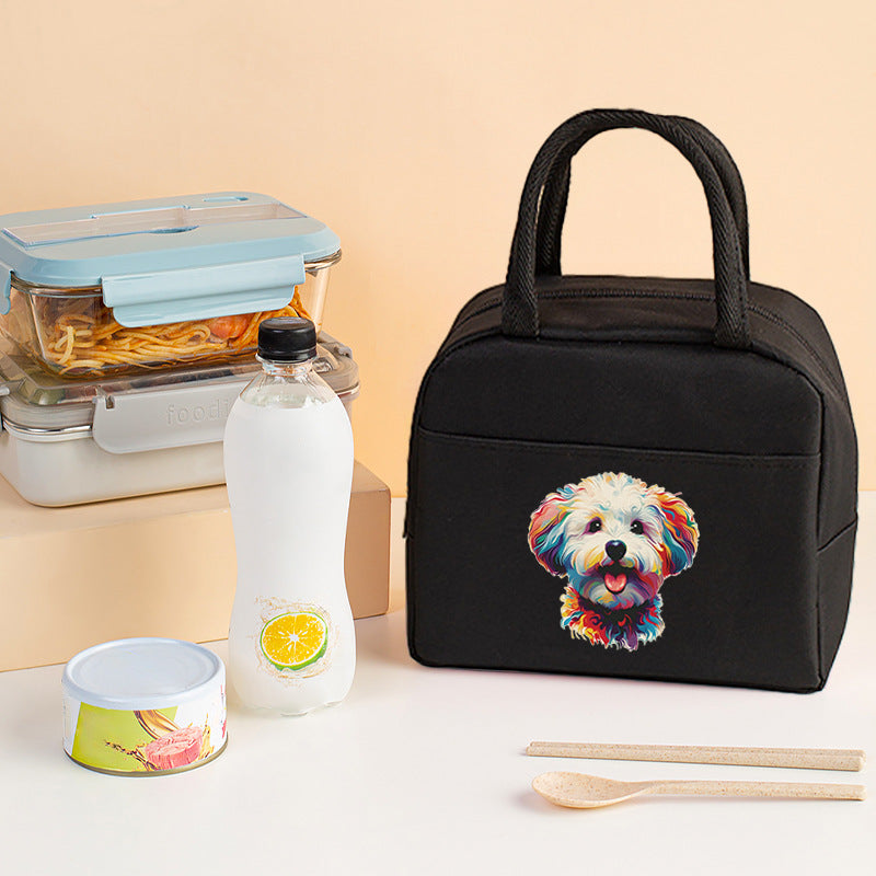 Letter pattern printed thermal insulation bag, lunch box bag, tote aluminum foil ice bag, lunch storage picnic bag, fresh-keeping bag