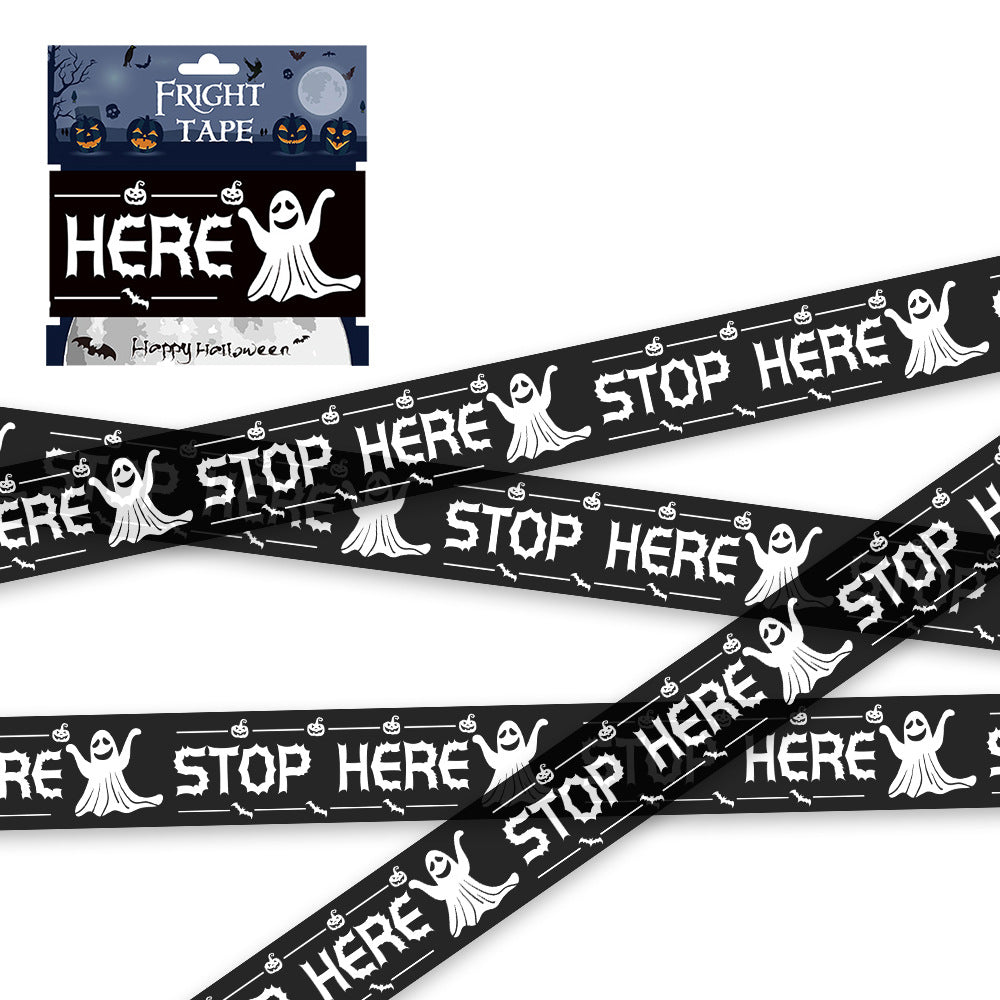 Halloween Warning Strip Tape - Plastic Isolation Decoration Tape for Horror Atmosphere