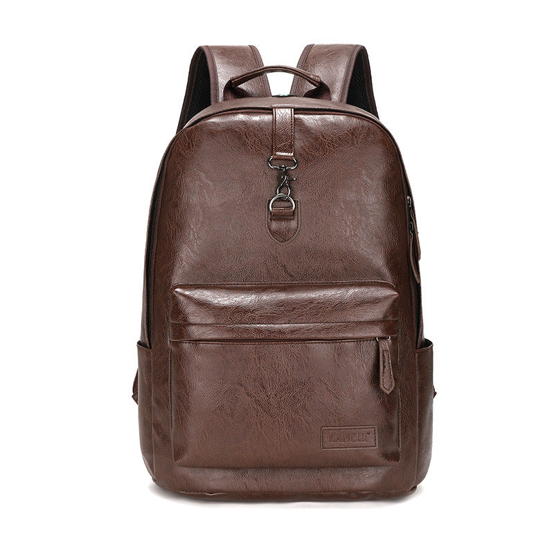 Boutique Men's Backpack Fashion Business Fan Large Capacity Soft Leather Backpack Travel Men's Short-haul School Bag MB21080302