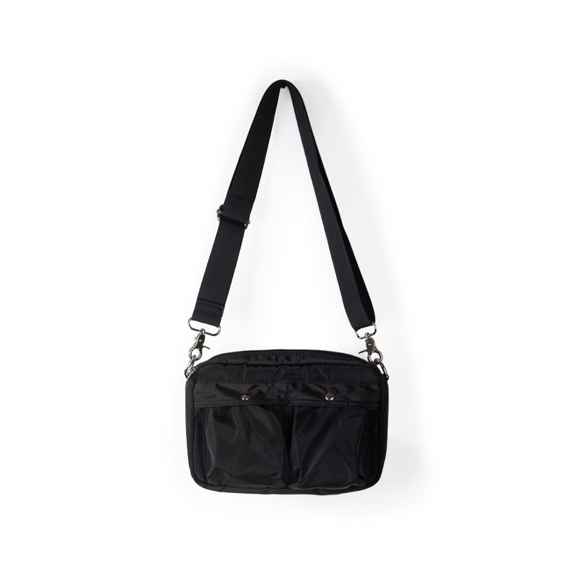 Women's bag simple tooling shoulder Crossbody bag, small pleated stylish casual nylon bag, small square purse