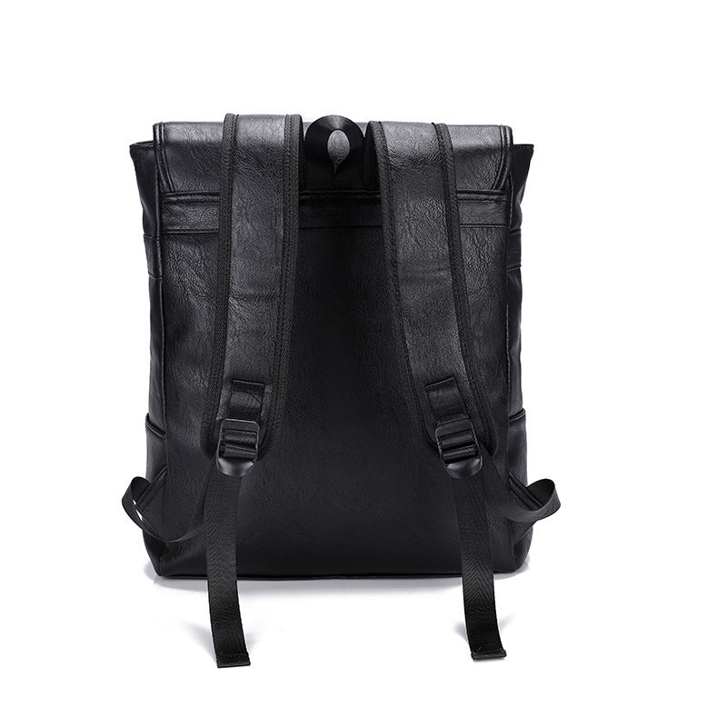 Trendy Men's Retro Backpack Trendy Cover Travel Business Bag Soft Leather Men's Backpack MB21080303