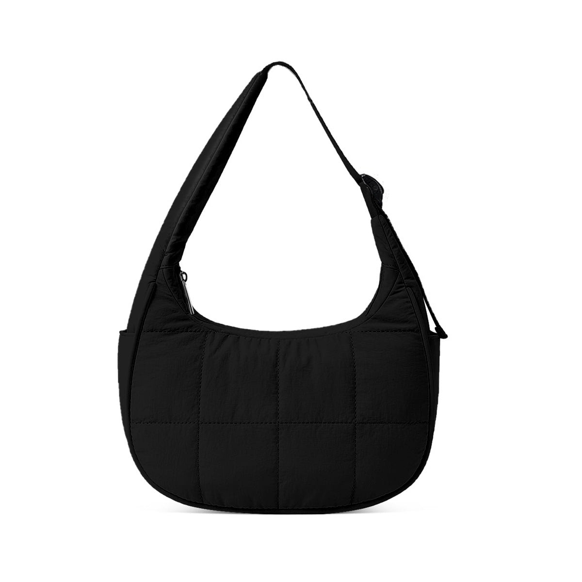 Nylon bag large capacity women's armpit bag, down bag versatile shoulder bag, solid color silk cotton handbag, puffer bag hobo
