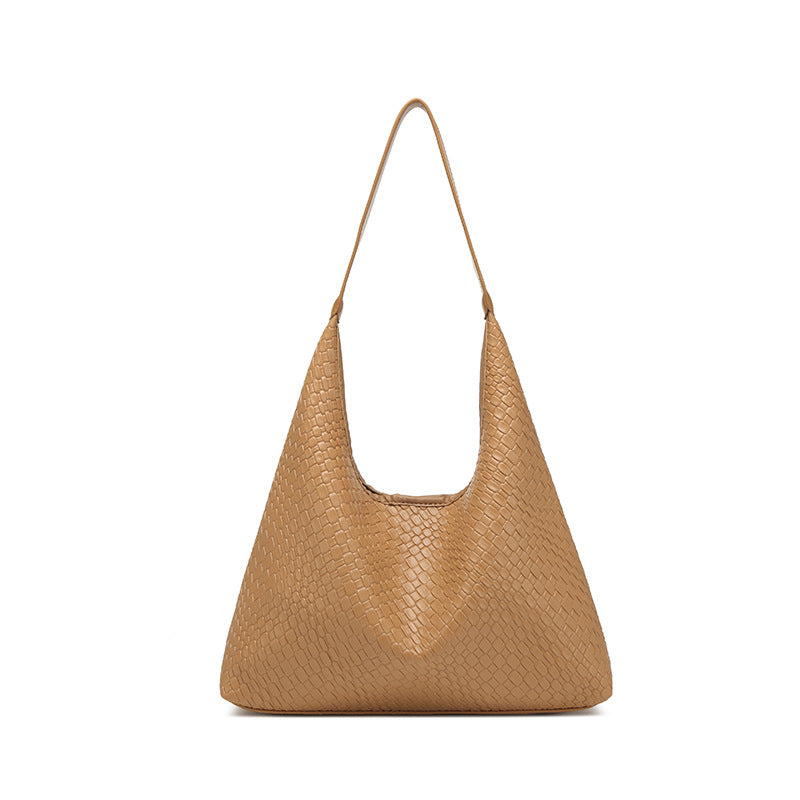 Soft leather woven hobo bag for women, tote bag for women, casual large capacity handheld shoulder bag, shoulder hobo purse