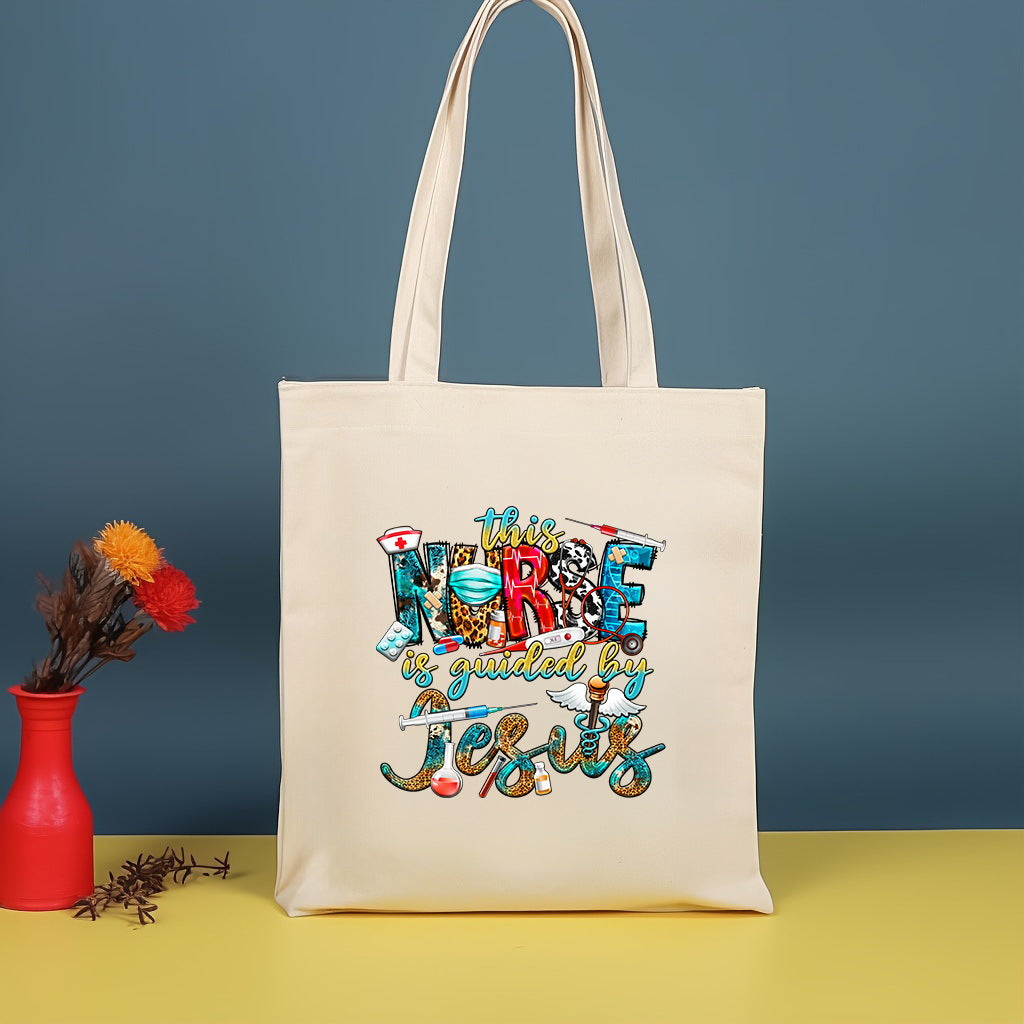 Canvas printed shoulder bag, fashionable and lightweight shopping bag, large-capacity cotton bag 2pcs hobo.