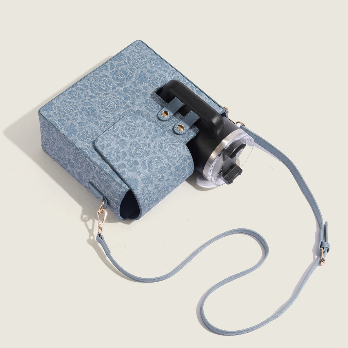 Outdoor portable crossbody water cup bag, multi-functional universal large thermos cup protective cover, water cup storage bag