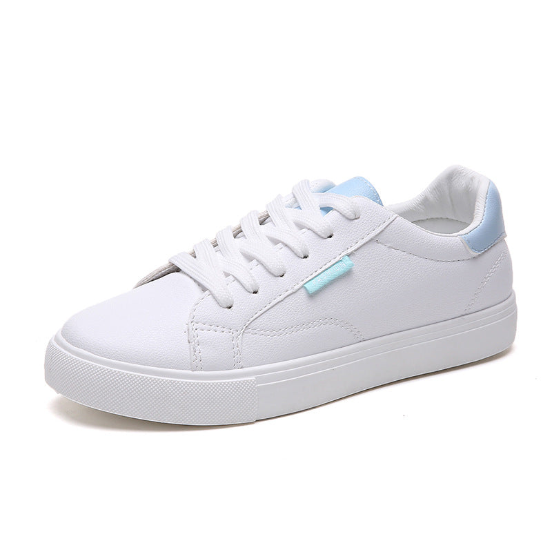 White Women's Sneakers - Flat Bottom Casual Shoes