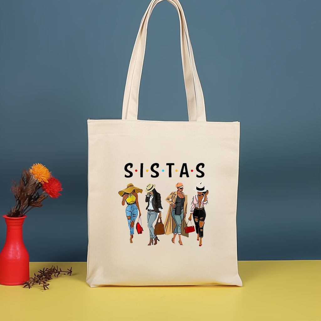 Canvas printed shoulder bag, fashionable and lightweight shopping bag, large-capacity cotton bag 2pcs hobo.