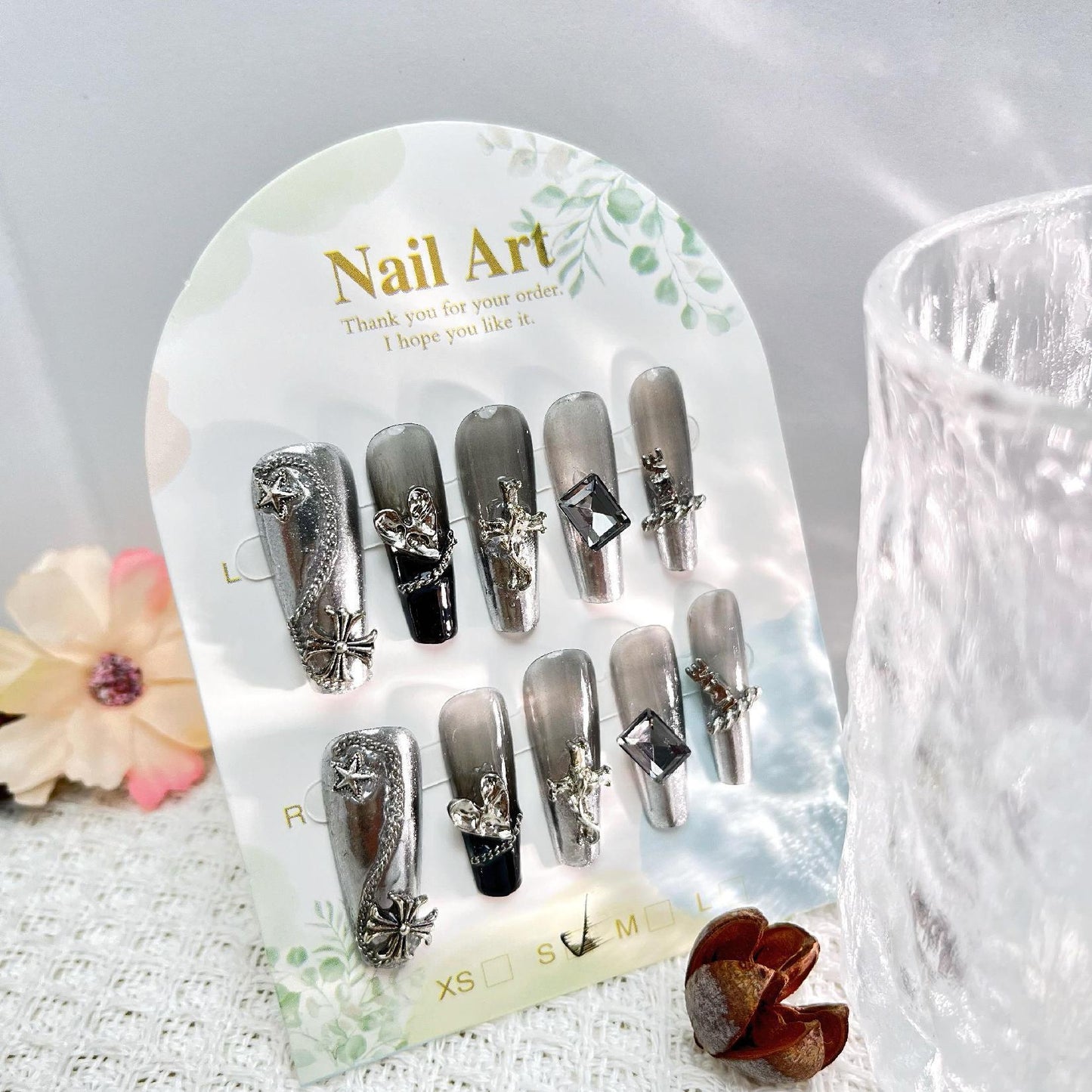 1032- Handmade press on nails fake nails removable