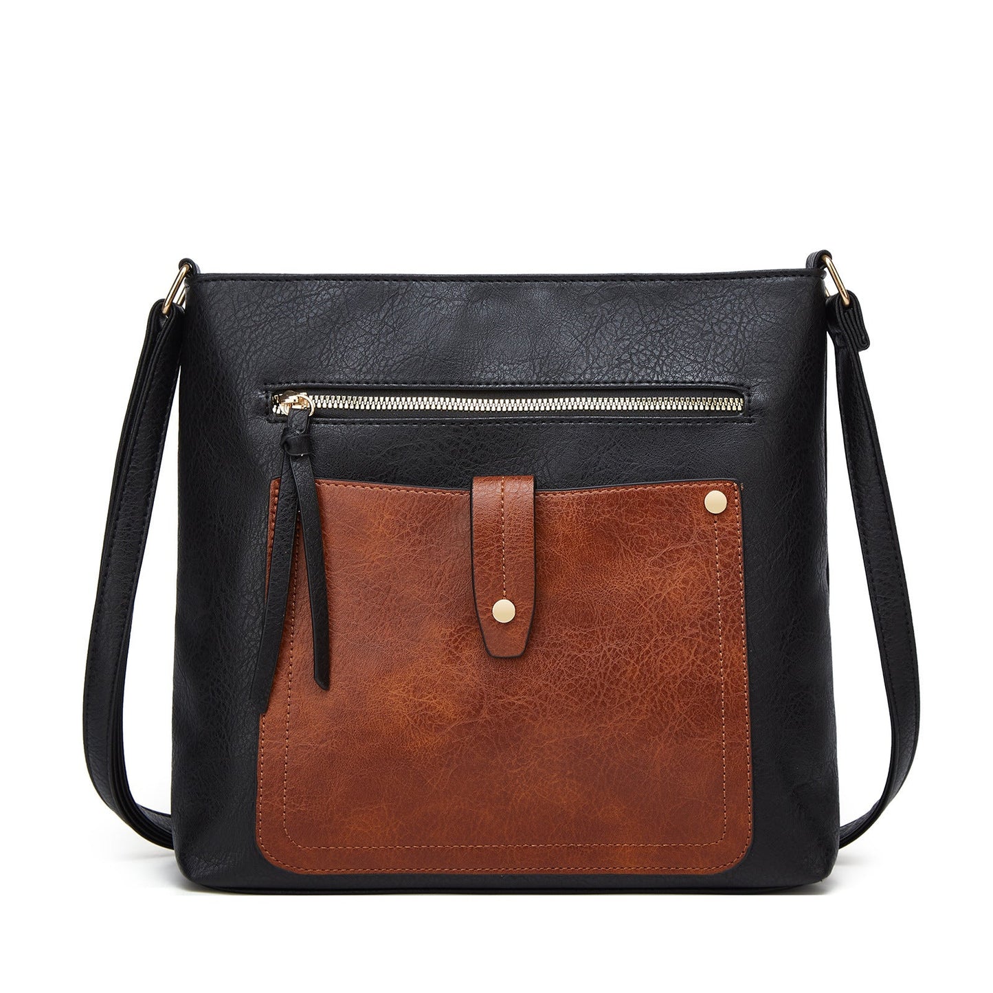 Small crossbody bag, stylish simple splicing shoulder bag, multi-functional portable bag