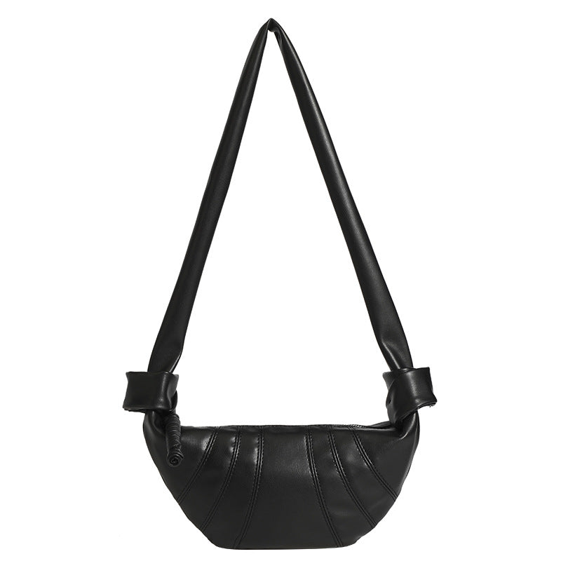 Women small crossbody design bag, women's autumn and winter fashion women's bag, croissant texture shoulder bag, crossbody armpit bag