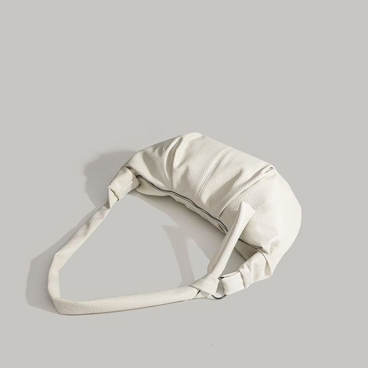 Folded dumpling bag, retro casual versatile hobo bag, design portable hobo bag small, small shoulder bag