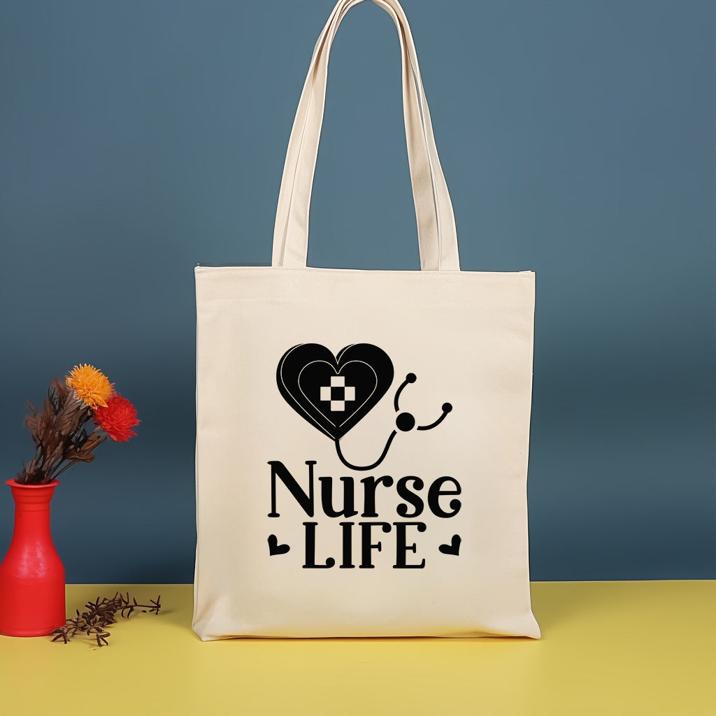 Canvas printed shoulder bag, fashionable and lightweight shopping bag, large-capacity cotton bag 2pcs hobo.