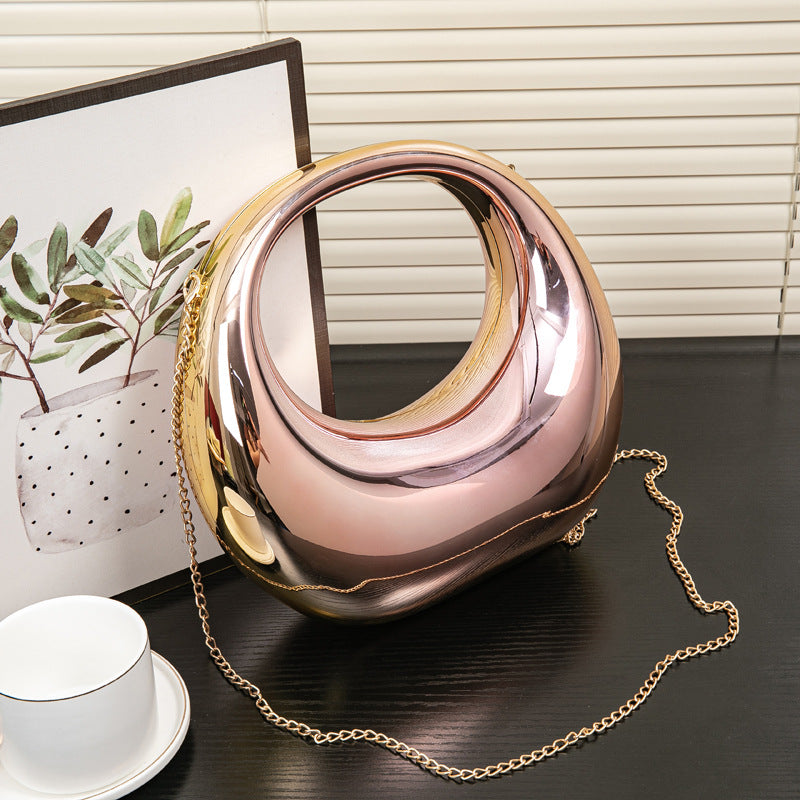 Elegant evening Bag – Gold and Silver Dinner Bag, Stylish Makeup Acrylic Bag, Perfect Prom Bag, Party Purse, and Wedding Clutch