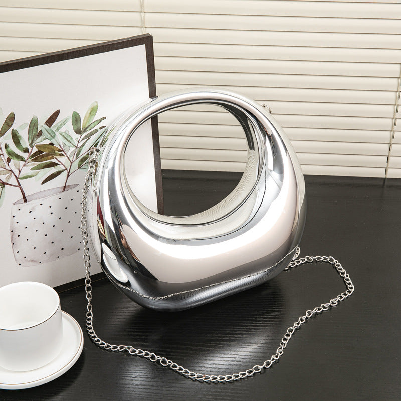 Elegant evening Bag – Gold and Silver Dinner Bag, Stylish Makeup Acrylic Bag, Perfect Prom Bag, Party Purse, and Wedding Clutch