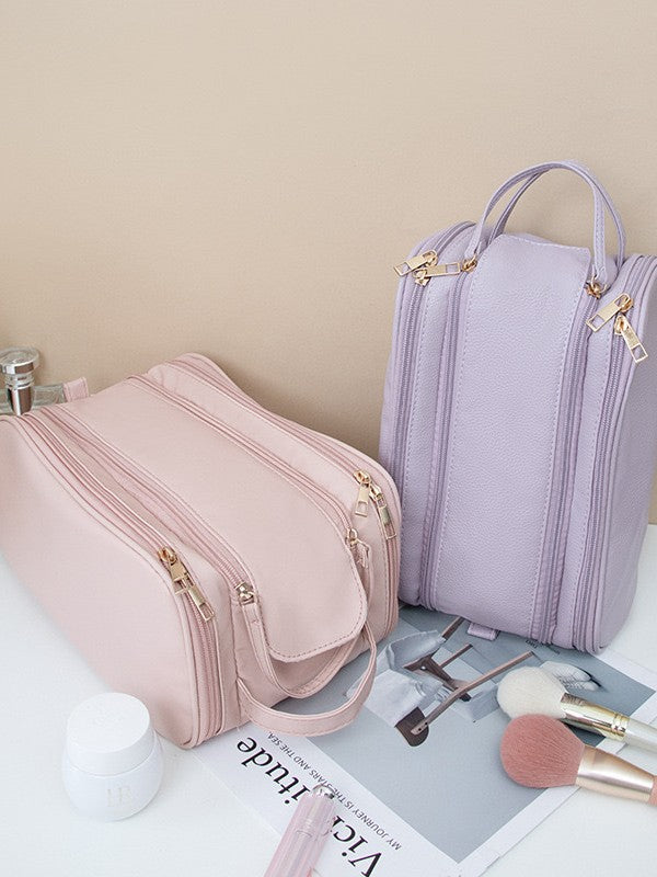 Makeup bag with compartments, Multifunctional cosmetic bag women's large capacity, portable storage bag, partition travel toilet bag, makeup bag organizer,