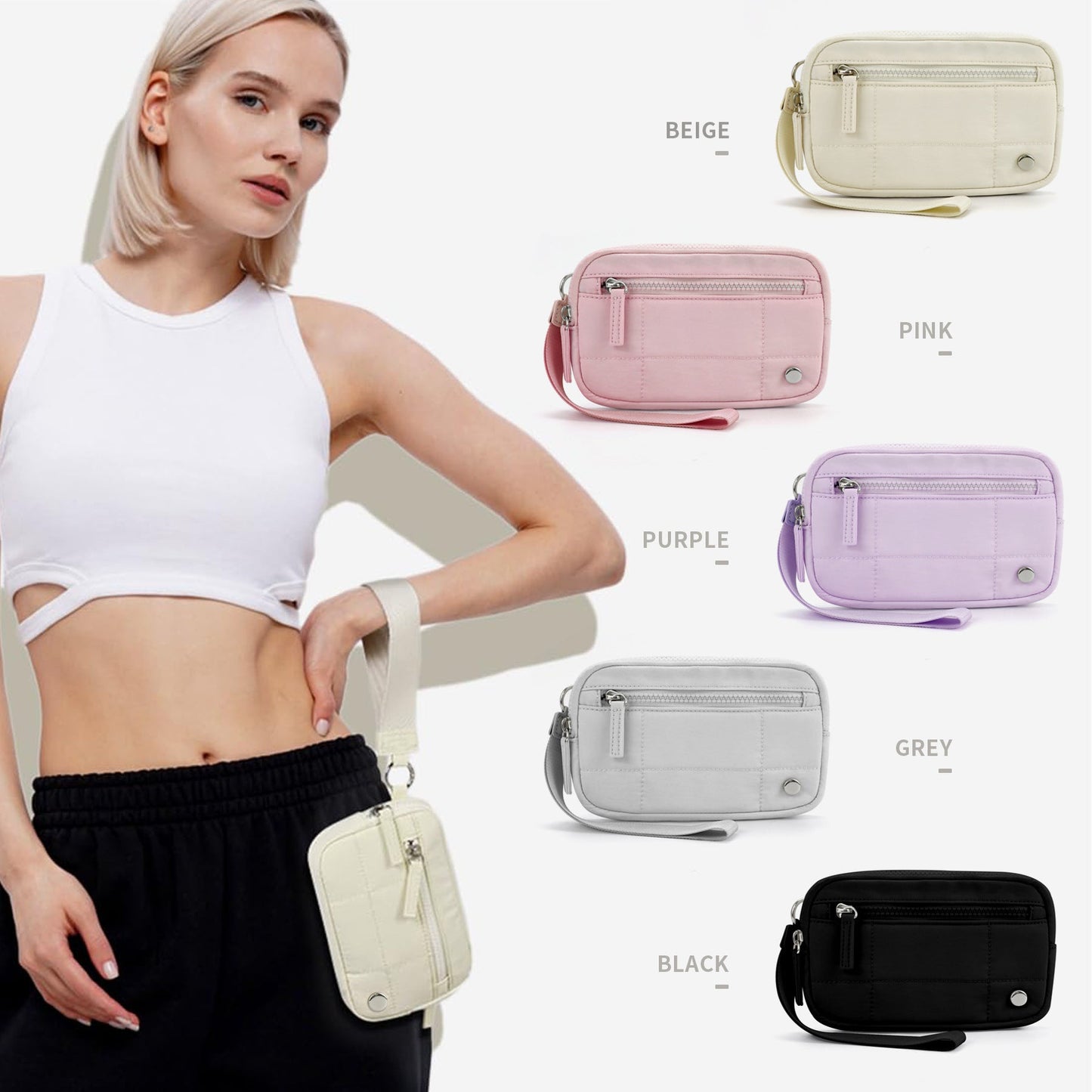 Transparent PVC Large Card Bag – Wrist Bag with Compartments for Bank Card & Change Storage, Portable Wristlet Purse