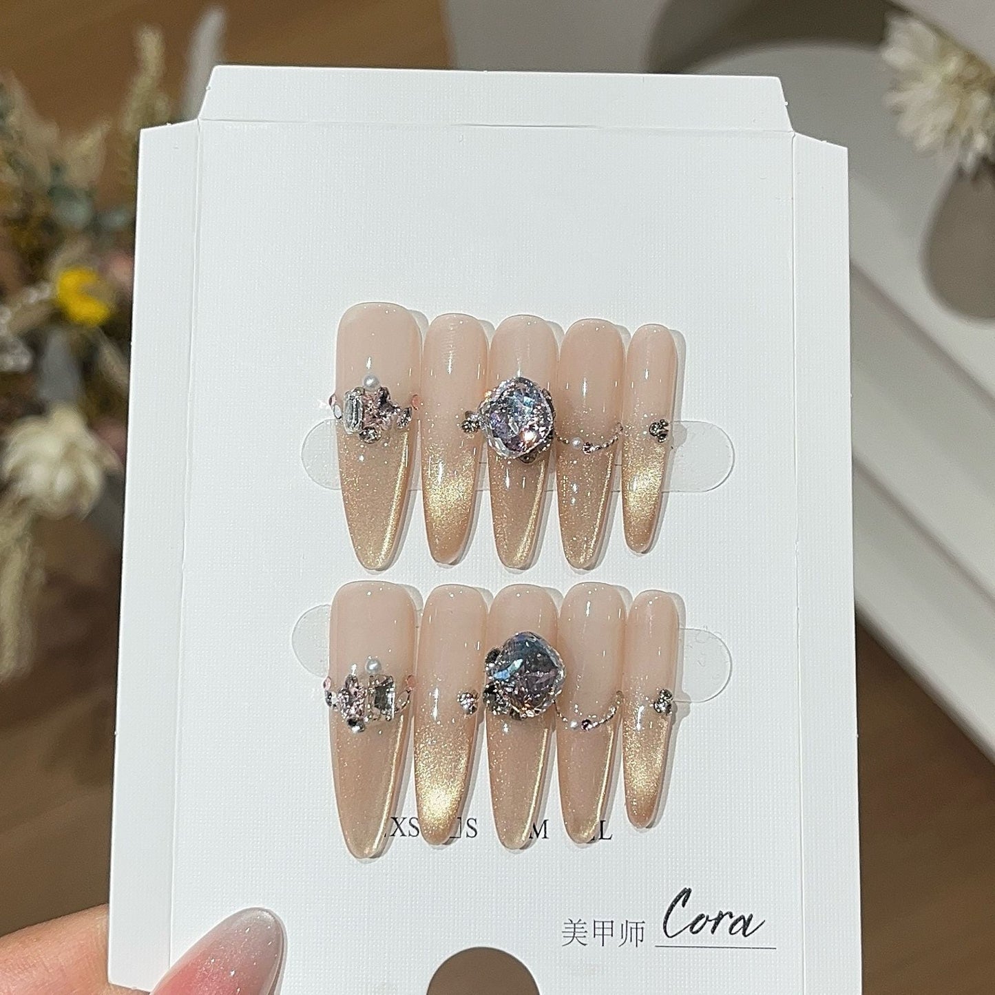 1033- Handmade press on nails fake nails removable